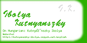 ibolya kutnyanszky business card